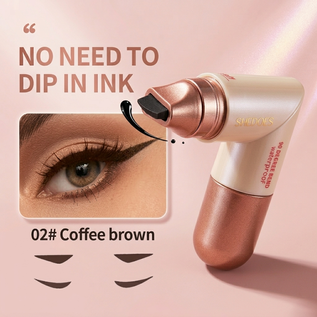 ✨Dual Tip Rotating Eyeliner Pen - Waterproof & Smudge-Proof 2-in-1 Line Marker (Black & One Brown)✨ | -Pass Ink System, Beginner-Friendly Precise Graphic Eye Art Pen