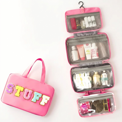 The Beauty Barn™  Luxe Travel Organizer Premium Hanging Cosmetic & Toiletry Bag for Effortless Beauty On The Go