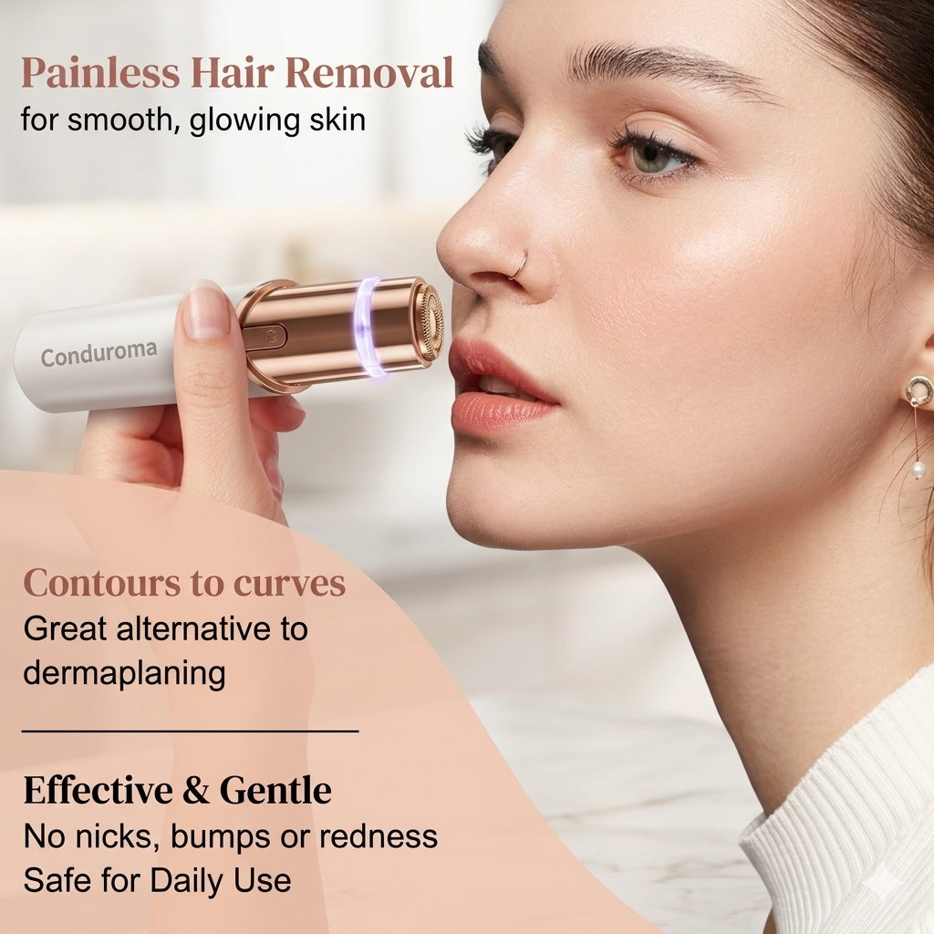 ✨ Women's Painless Facial Hair Remover with LED Light ✨