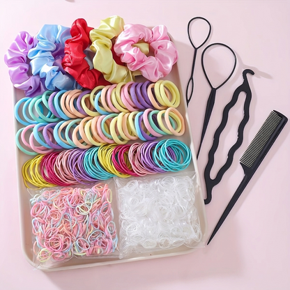 ✨ 1109pcs Hair Accessories Set – Hair Ties, Headbands & Combs ✨