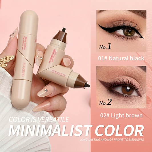 ✨Dual Tip Rotating Eyeliner Pen - Waterproof & Smudge-Proof 2-in-1 Line Marker (Black & One Brown)✨ | -Pass Ink System, Beginner-Friendly Precise Graphic Eye Art Pen