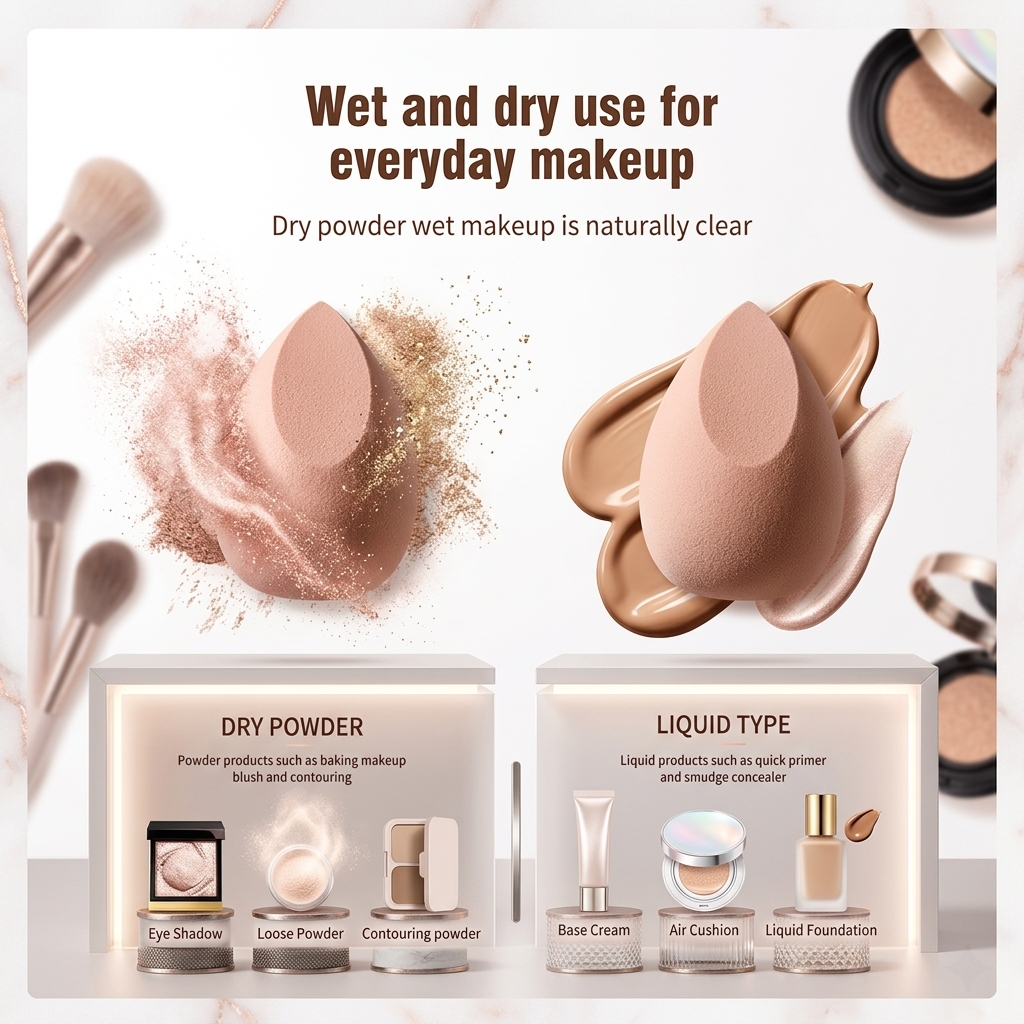 ✨ 3-Piece Flawless Finish Makeup Sponge Set | Gourd, Teardrop & Cushion Puffs ✨