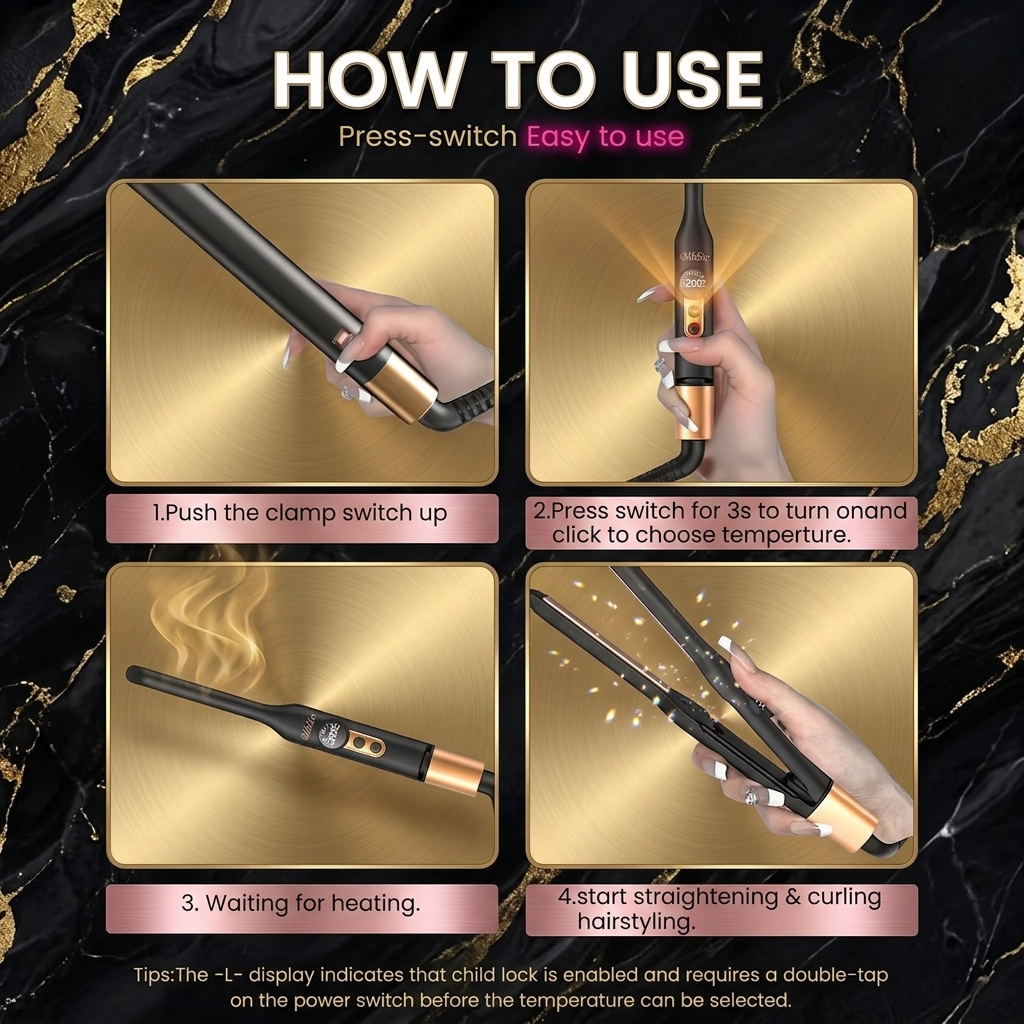 ✨ Elevate Your Style Anywhere: The Ultimate 2-in-1 Mini Pencil Flat Iron! ✨